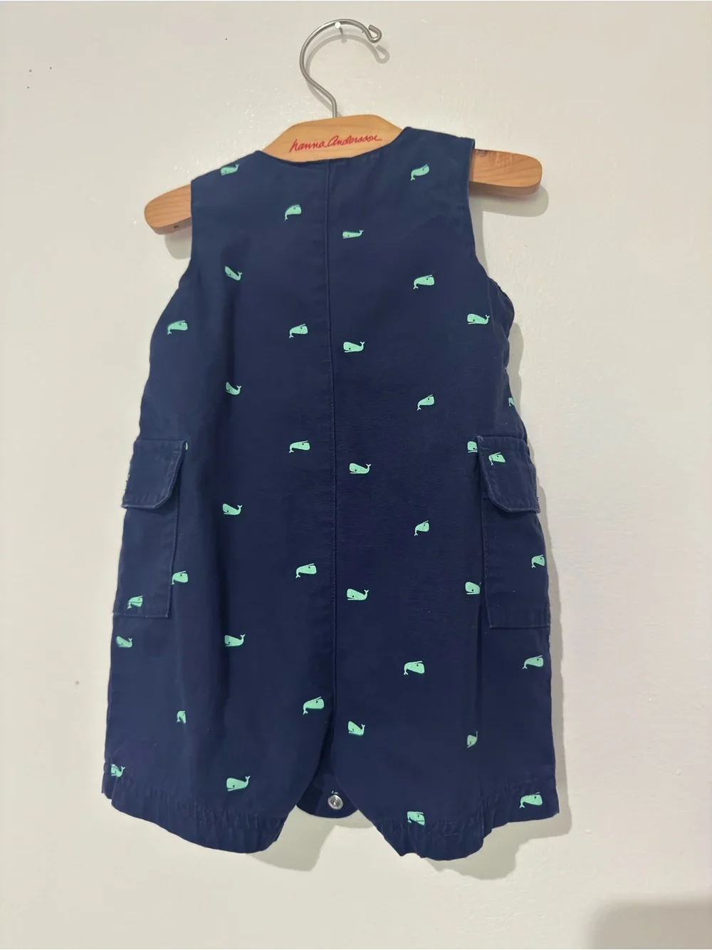 Carter’s Navy Whale Print snap Romper  - Kids